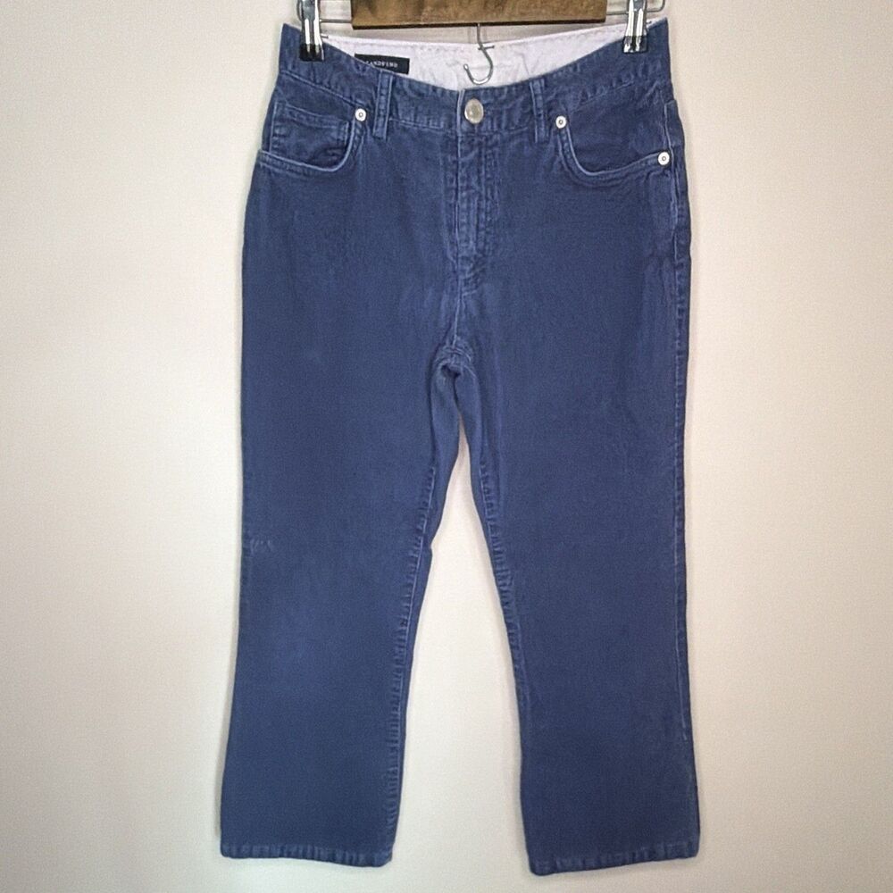 Lands' End Women's Classic Fit Straight Leg Blue Corduroy Jeans Size 6